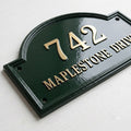 Heritage Arch Cast Aluminum Address Plaque – Personalized Handmade House Sign