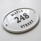The Maple Oval — Classic Cast Aluminum Address Plaque