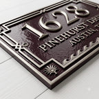 Custom Cast Aluminum House Number Plaque | Personalized Address Sign