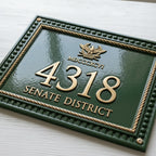Roman Inspired House Number Plaque | Custom Cast Aluminum Address Sign