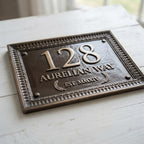 Roman Villa House Number Plaque | Custom Cast Aluminum Address Sign