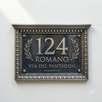 Roman Classical House Number Plaque | Personalized Cast Aluminum Address Sign