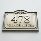 Roman Villa House Number Plaque | Custom Cast Aluminum Address Sign
