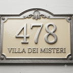 Roman Villa House Number Plaque | Custom Cast Aluminum Address Sign
