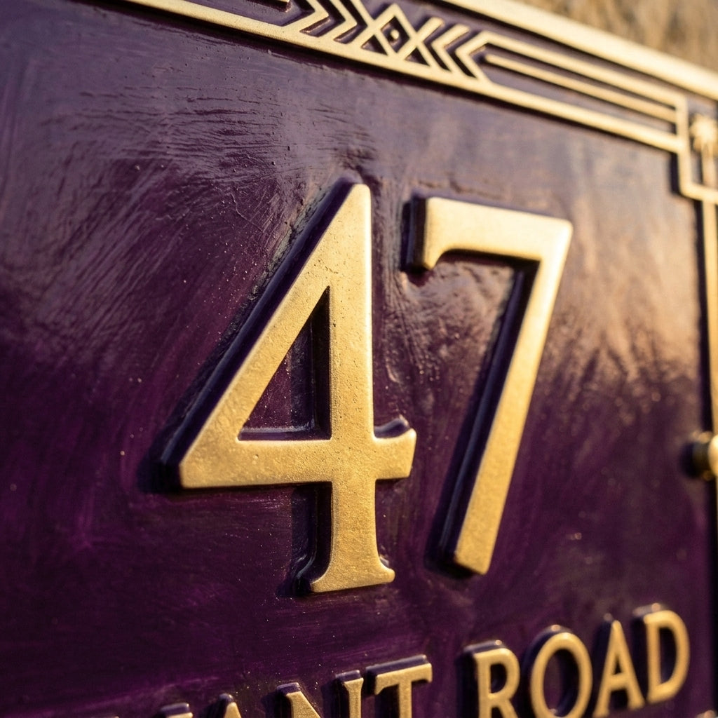 Phoenicia Heritage™ Cast Aluminum Address Plaque – Custom House Number Sign