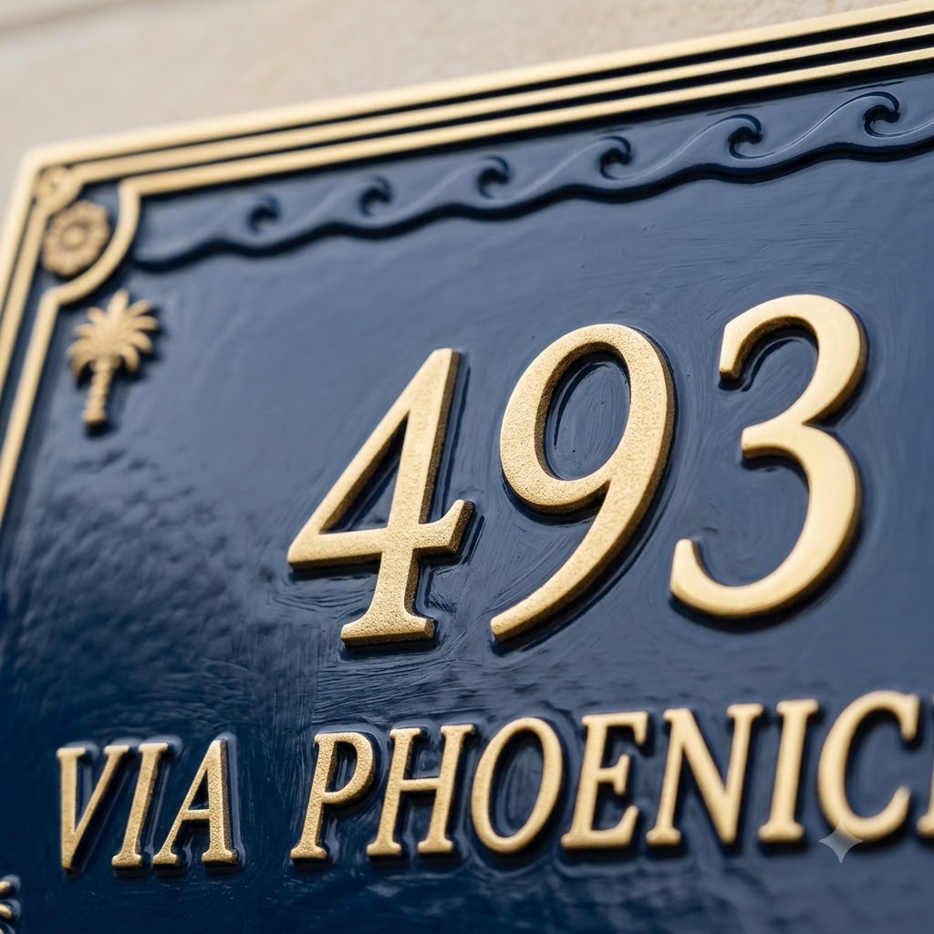 Phoenicia Heritage Cast Aluminum Address Plaque – Handmade Custom House Sign
