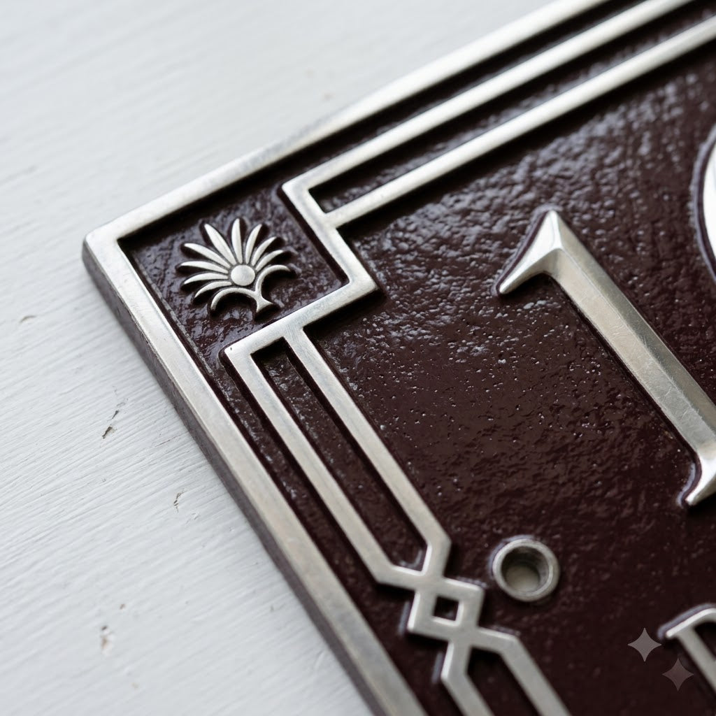 Custom Cast Aluminum House Number Plaque | Personalized Address Sign