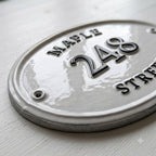The Maple Oval — Classic Cast Aluminum Address Plaque