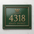 Roman Inspired House Number Plaque | Custom Cast Aluminum Address Sign