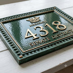 Roman Inspired House Number Plaque | Custom Cast Aluminum Address Sign