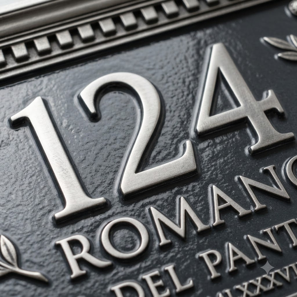 Roman Classical House Number Plaque | Personalized Cast Aluminum Address Sign