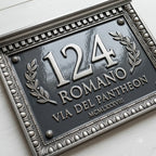 Roman Classical House Number Plaque | Personalized Cast Aluminum Address Sign