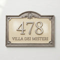Roman Villa House Number Plaque | Custom Cast Aluminum Address Sign