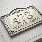 Roman Villa House Number Plaque | Custom Cast Aluminum Address Sign