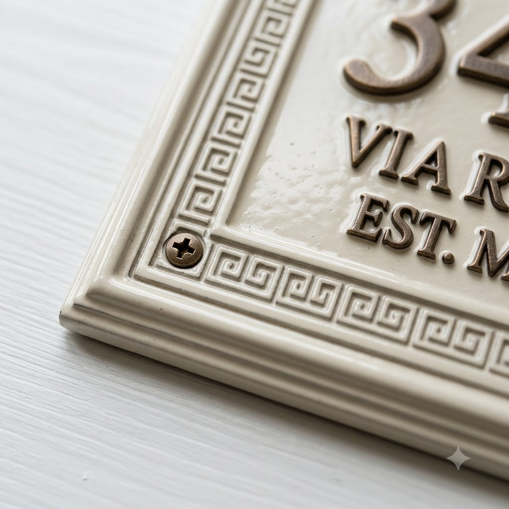 Classical Roman House Number Plaque | Custom Cast Aluminum Address Sign