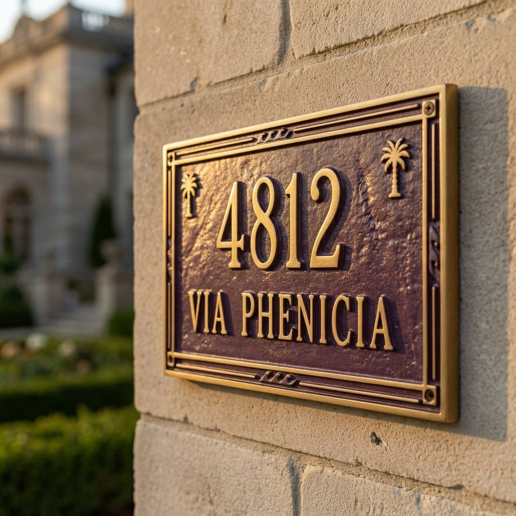 Custom Cast Aluminum House Number Plaque | Personalized Address Sign
