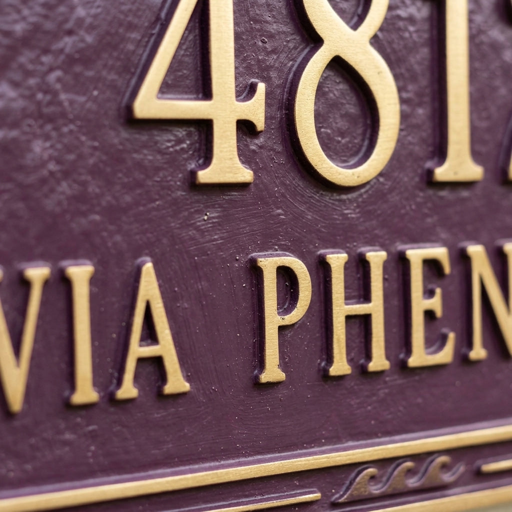 Custom Cast Aluminum House Number Plaque | Personalized Address Sign