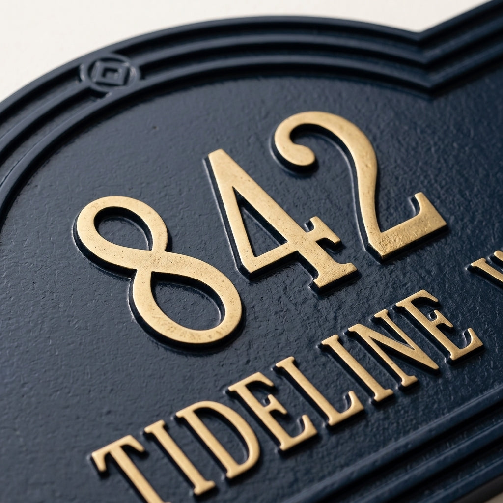 Tideline – Handcrafted Cast Aluminum Address Plaque