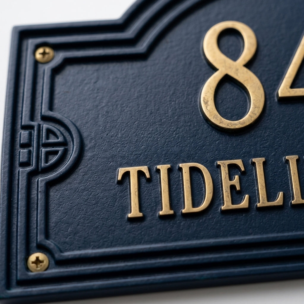 Handcrafted Cast Aluminum Address Plaque | Atlantis Collection