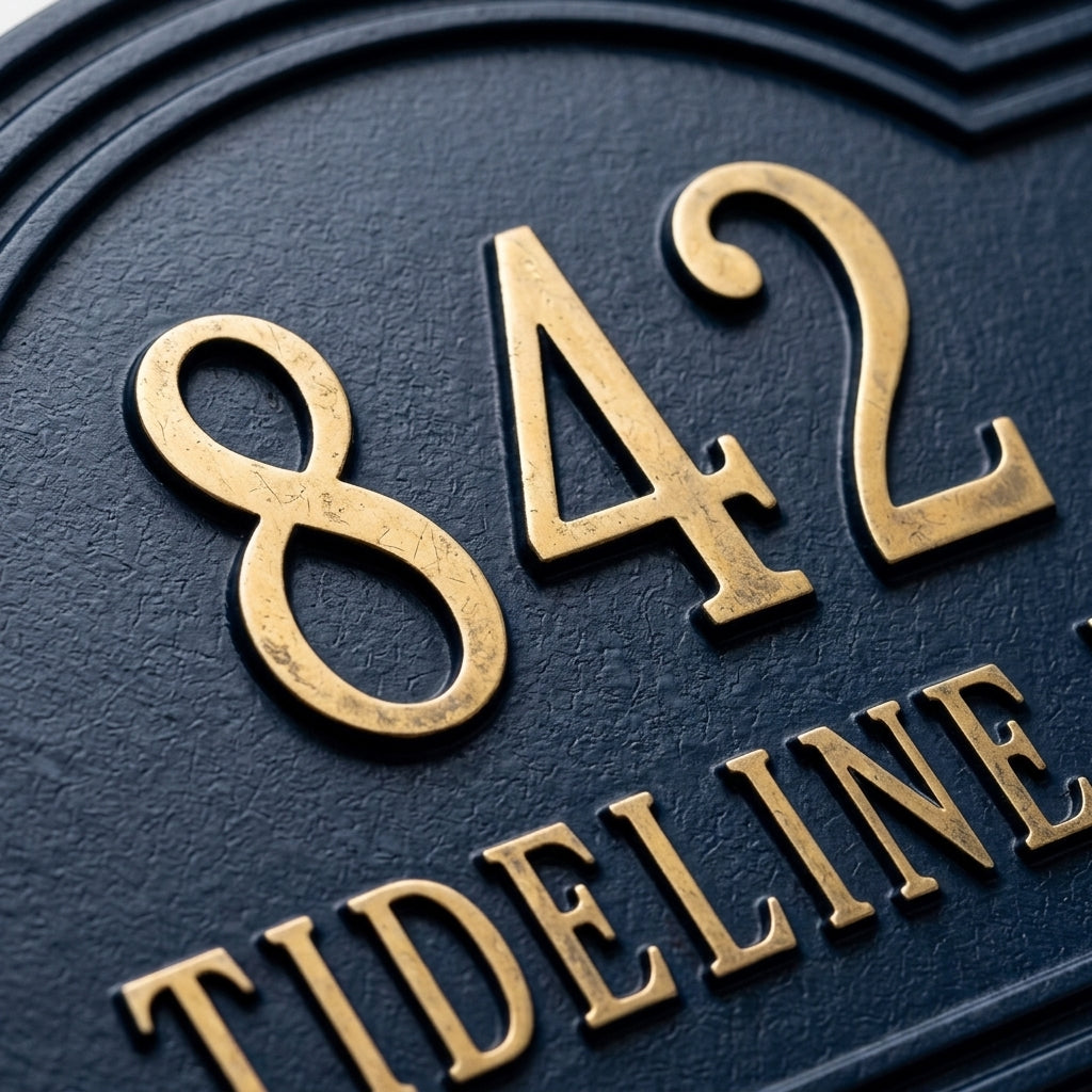 Handcrafted Cast Aluminum Address Plaque | Atlantis Collection