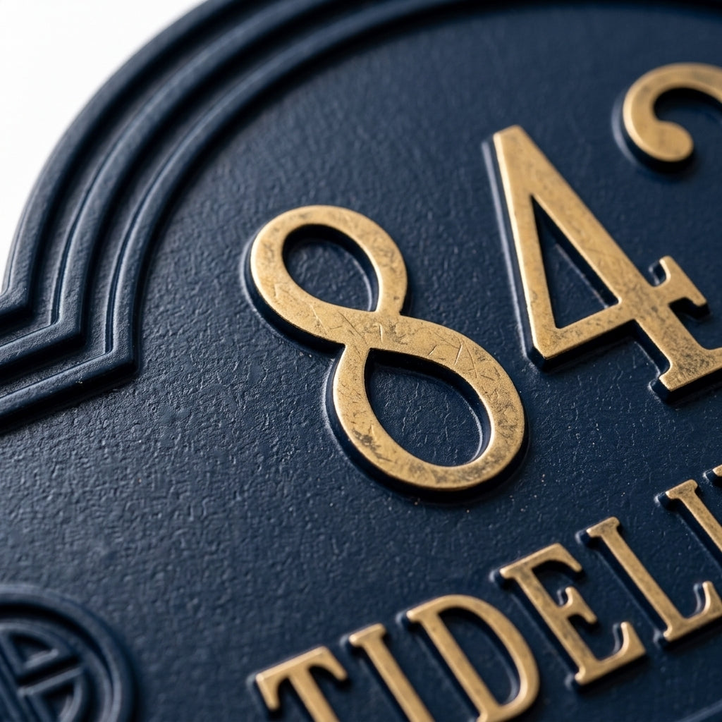 Handcrafted Cast Aluminum Address Plaque | Atlantis Collection