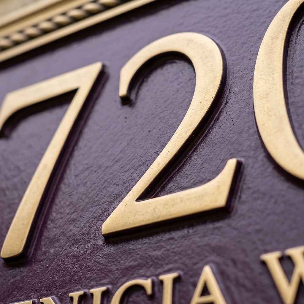 Custom Cast Aluminum House Number Plaque | Personalized Address Sign