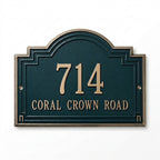 Mediterranean Arch Address Plaque – Custom Cast Aluminum by RidgeCo