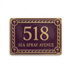 Phoenicia Waves Cast Aluminum Address Plaque – Personalized Handmade House Sign