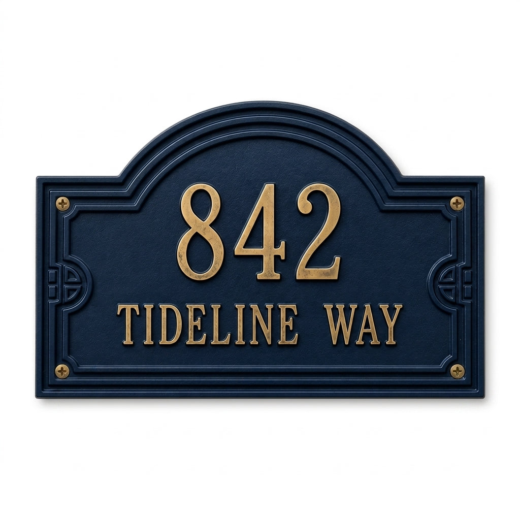Handcrafted Cast Aluminum Address Plaque | Atlantis Collection