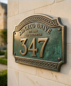 Ornate Cast Aluminum House Address Plaque – Custom House Number Sign | RidgeCo Design