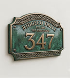 Ornate Cast Aluminum House Address Plaque – Custom House Number Sign | RidgeCo Design