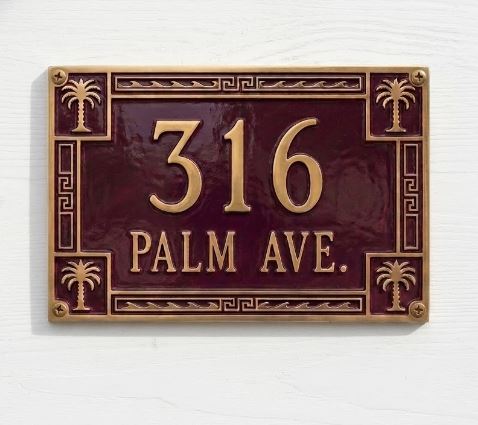 Phoenicia Heritage Cast Aluminum Address Plaque | Personalized House Number Sign